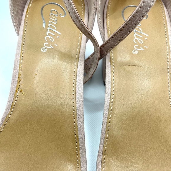 Candie’s Faux Suede Light Pink Mini Heel. W/ Iridescent Rhinestones Sz 10. - Picture 5 of 7